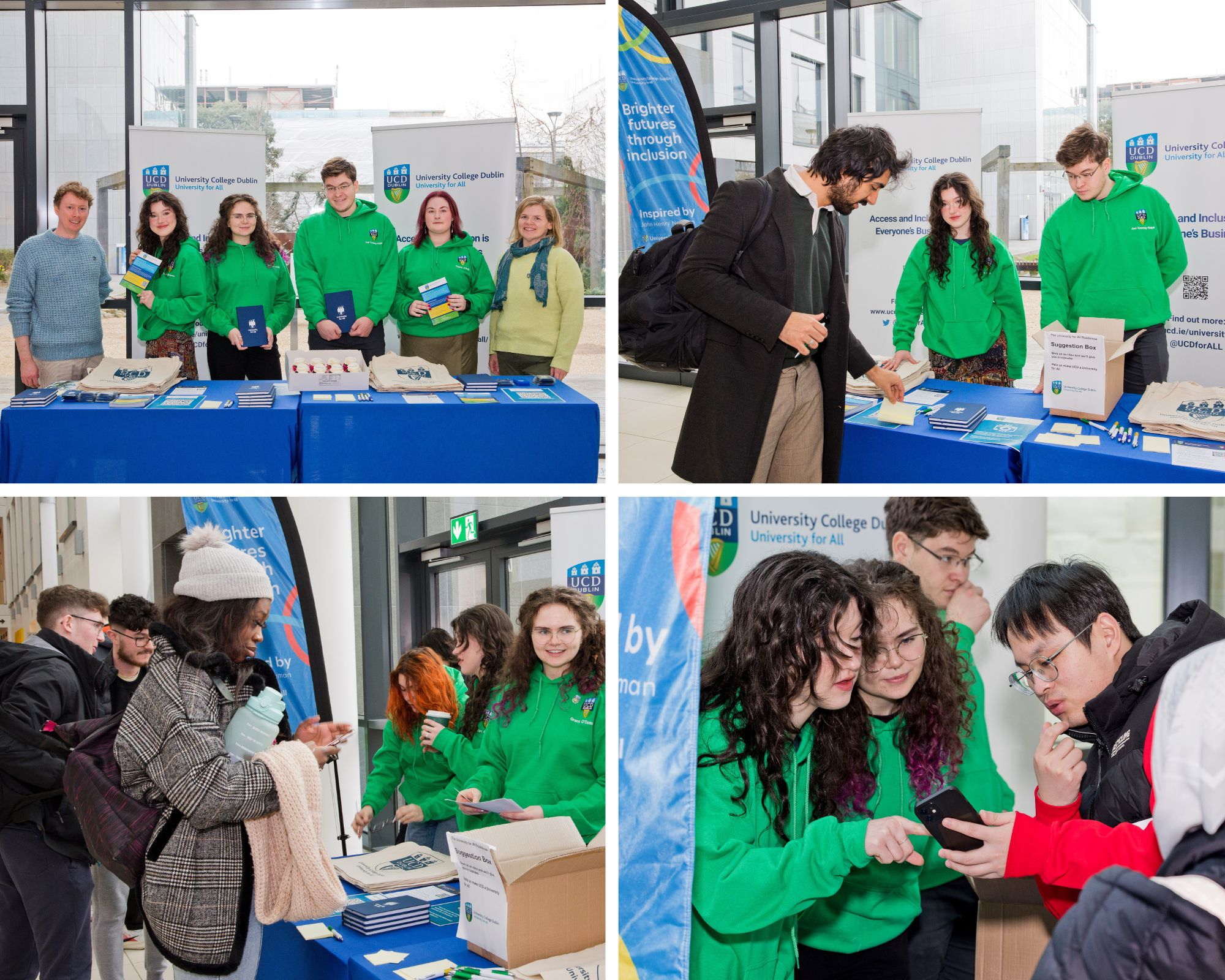 Collage of students at the University for All Roadshow